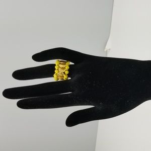 Beaded adjustable size ring